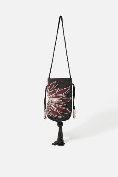 MINI FLOWER BUCKET BAG - Chocolate by Zara