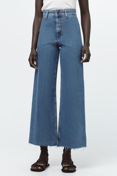 JEANS ZW COLLECTION WIDE LEG TIRO ALTO - Azul claro de Zara