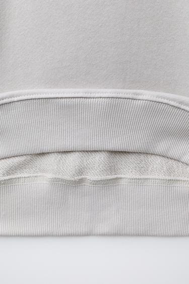 PRINTED SWEATSHIRT WITH LABEL - Grey de Zara - Image 3
