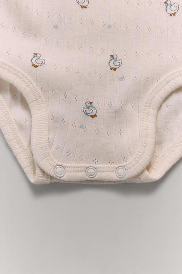 GOOSE PRINT CARDIGAN, BODY AND LEGGINGS SET - Light beige by Zara