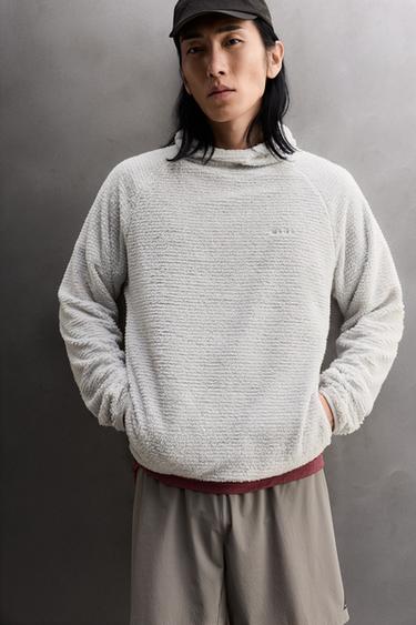 SWEAT POLAIRE TEXTURÉ À CAPUCHE - Blanc cassé de Zara - Image 5