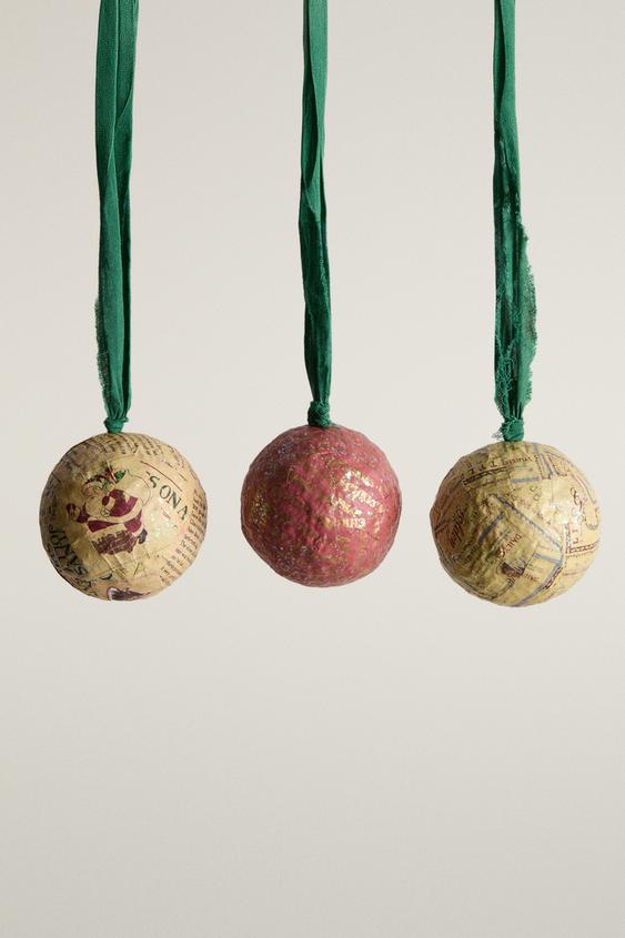PACK ADORNO ÁRBOL PAPEL NAVIDAD (PACK DE 4) - Multicolor de Zara - Imagen 0