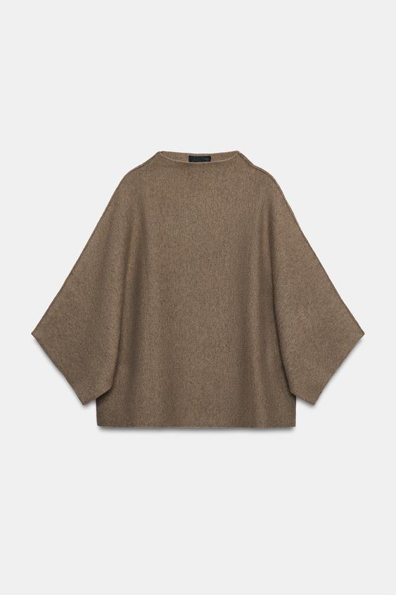 PULL EN MAILLE À MANCHES LARGES - Caramel de Zara - Image 5