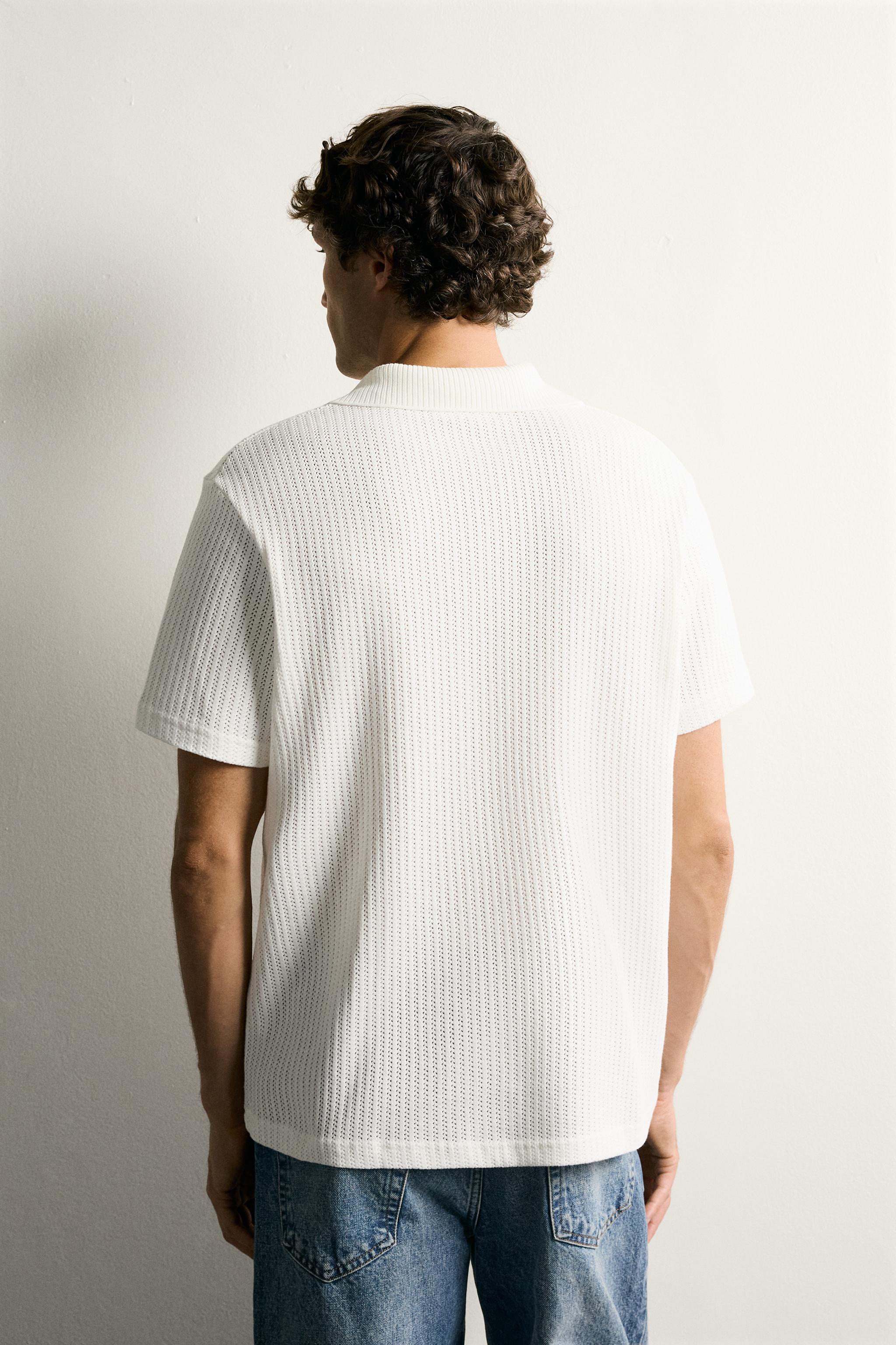 POLO REGULAR FIT STRUCTURÉ AJOURÉ