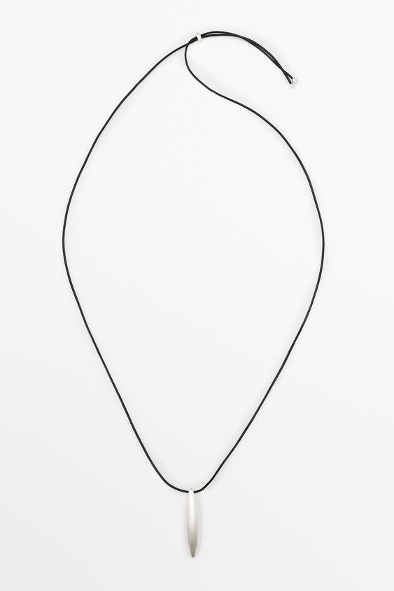 Zara Long oval necklace - Silver - Image 0