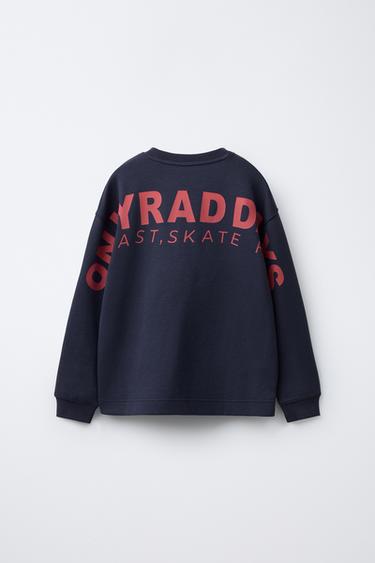 T-SHIRT AVEC INSCRIPTION EN RELIEF - Bleu marine de Zara - Image 1