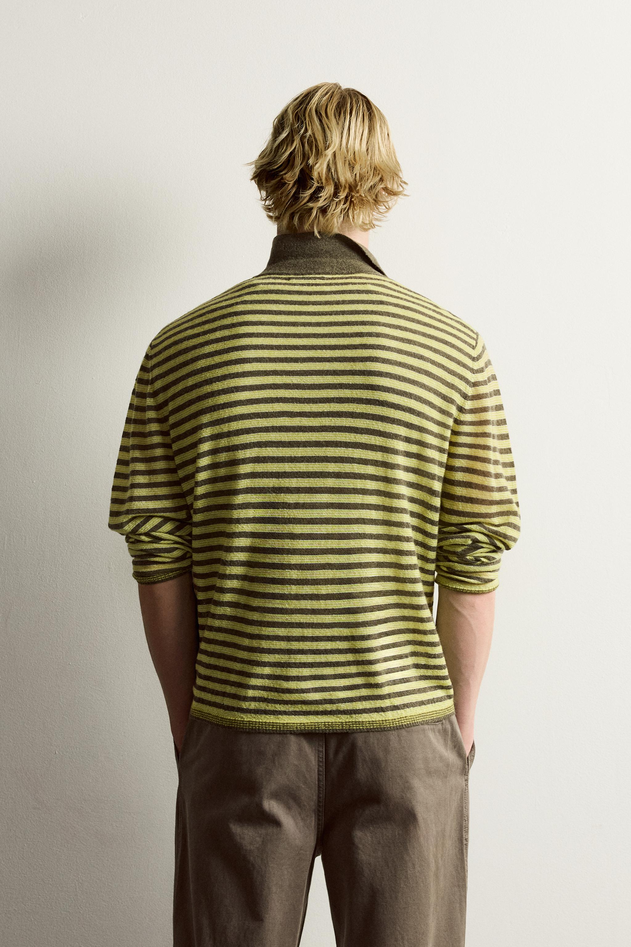 STRIPED JACQUARD KNIT POLO