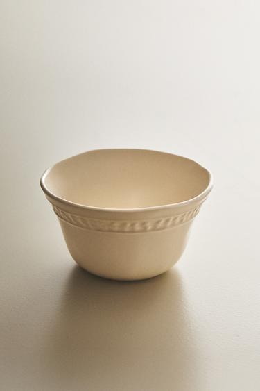 RAISED STONEWARE BOWL - Cream by Zara - Image 4