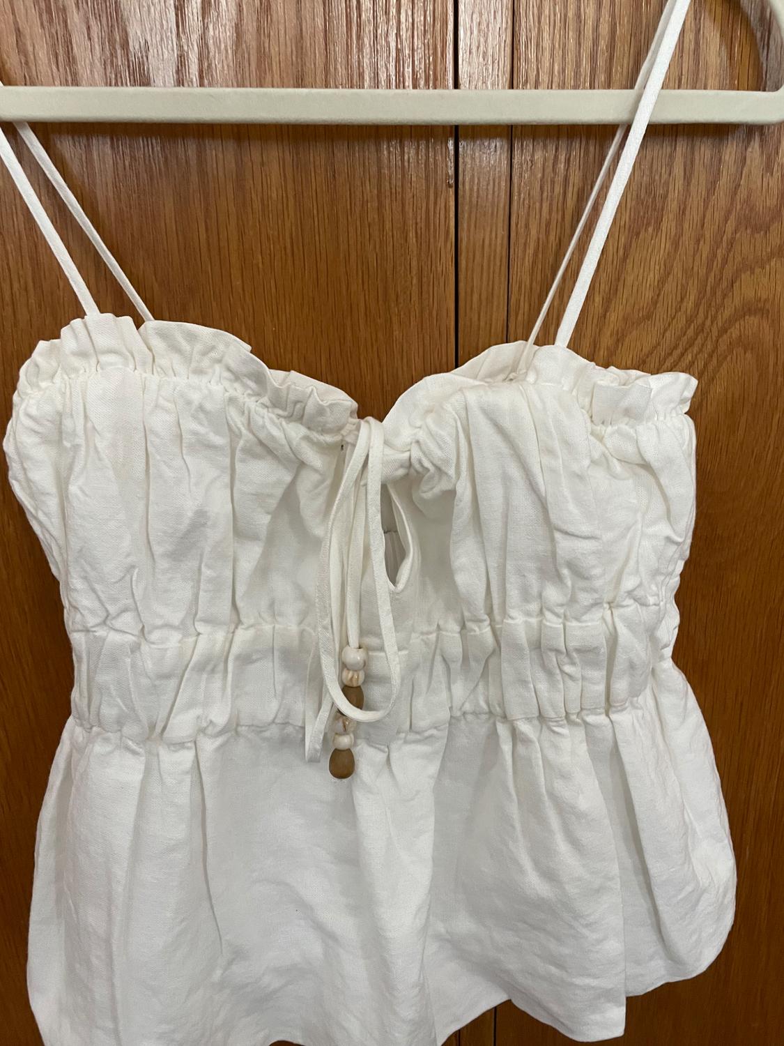 LINEN BLEND STRETCH TOP - Image 4