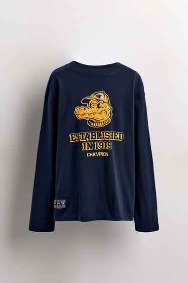 تي شيرت بطبعة تمساح CHAMPION ® X ZARA - أزرق الخاص بـ Zara