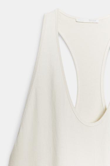 ROBE LONGUE EN COTON - Écru de Zara - Image 6