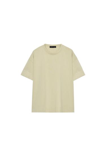 HEAVY COTTON SHORT SLEEVE T-SHIRT - Light green by Zara