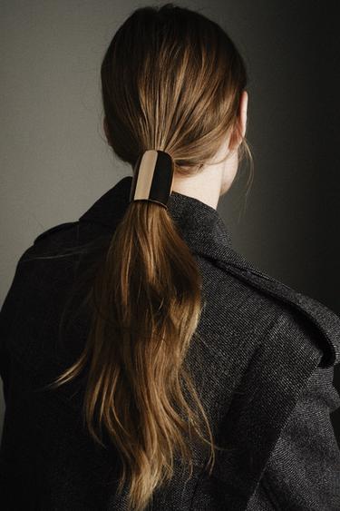 METAL TUBE SCRUNCHIE - Golden by Zara