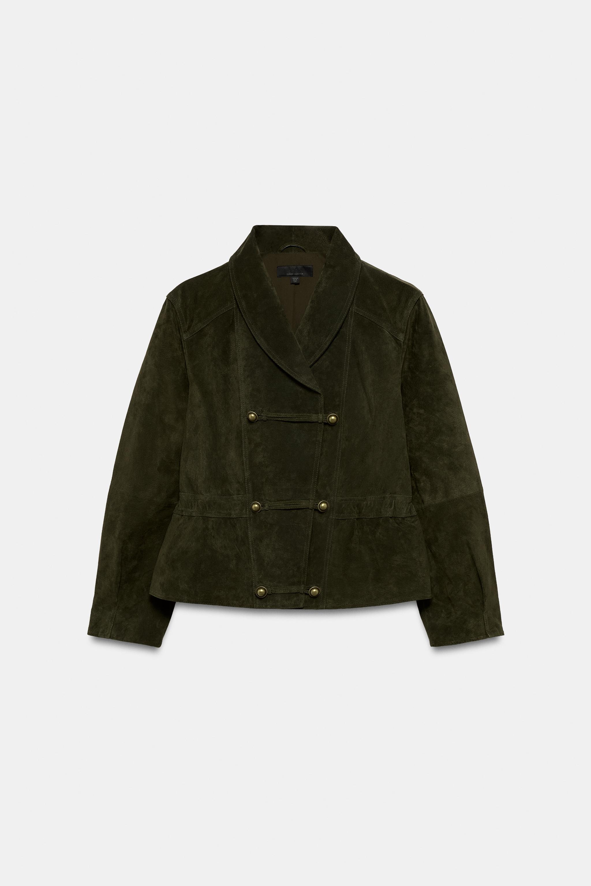 BLOUSON 100 % CUIR À BRANDEBOURGS