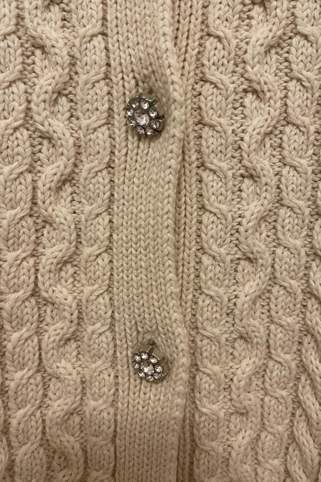 KNIT CARDIGAN WITH GEM BUTTON - Image 3