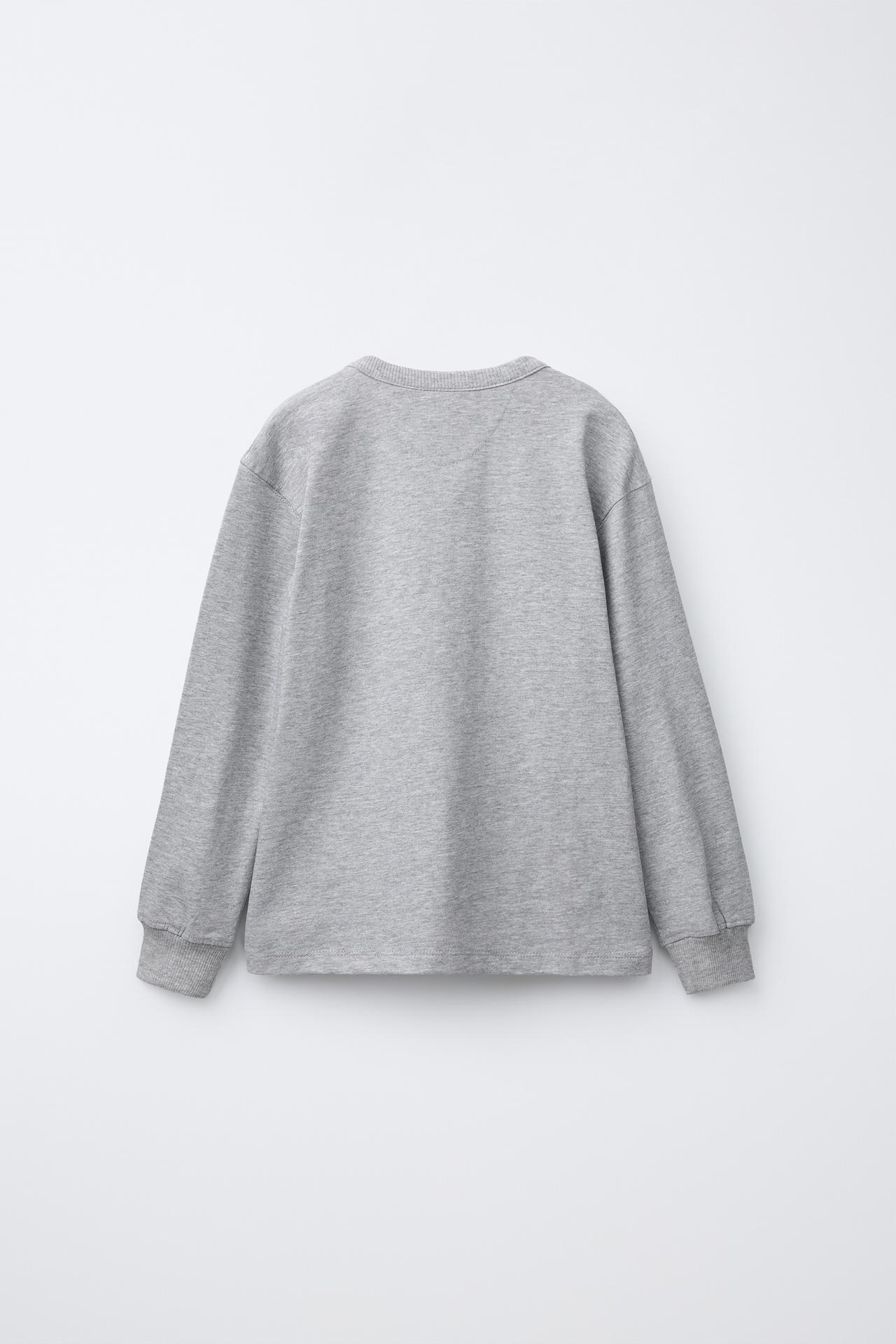 LABEL HENLEY T-SHIRT — Gray