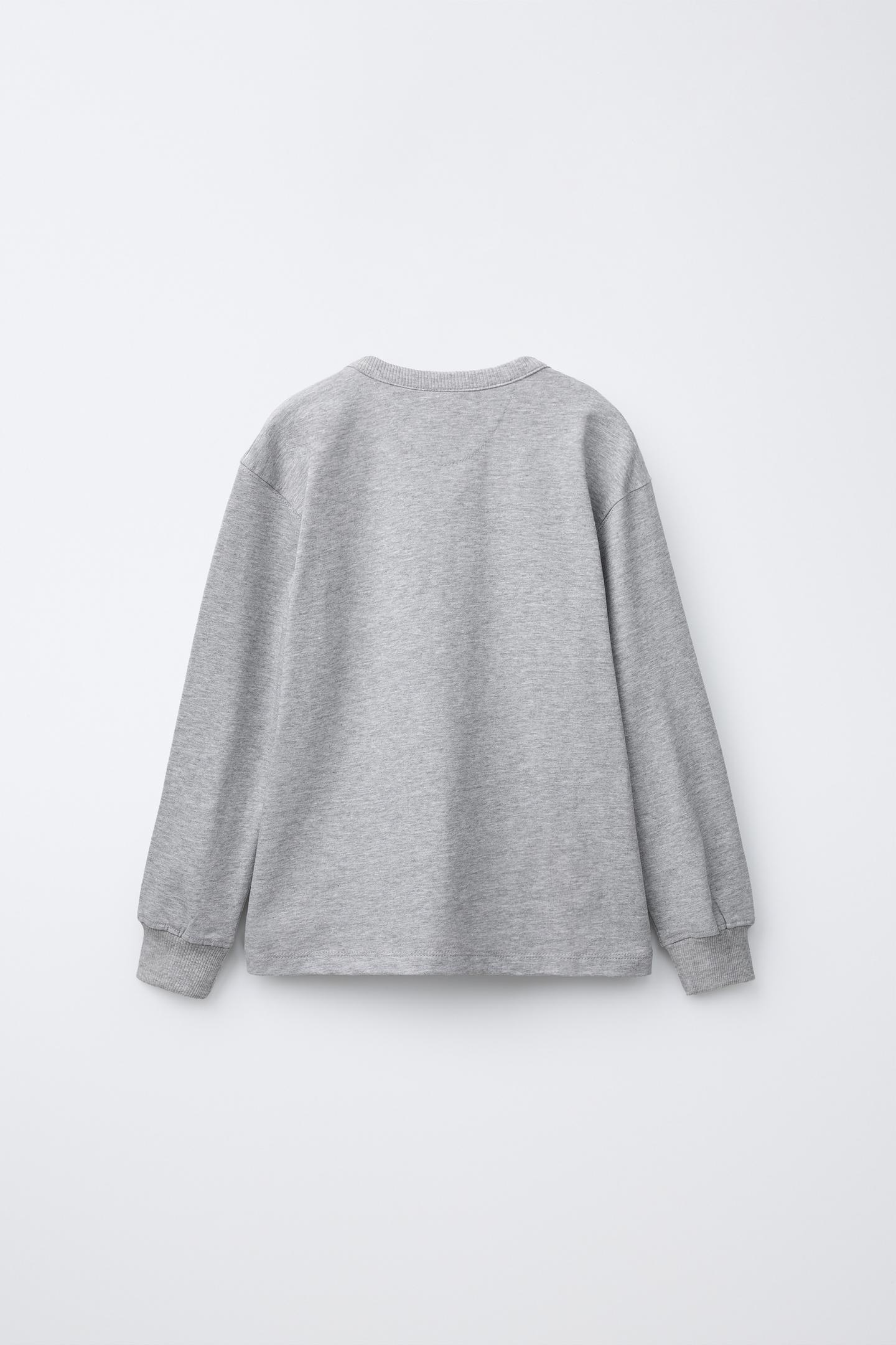 Детская футболка Zara Henley Label, цвет: Серый — фото 2