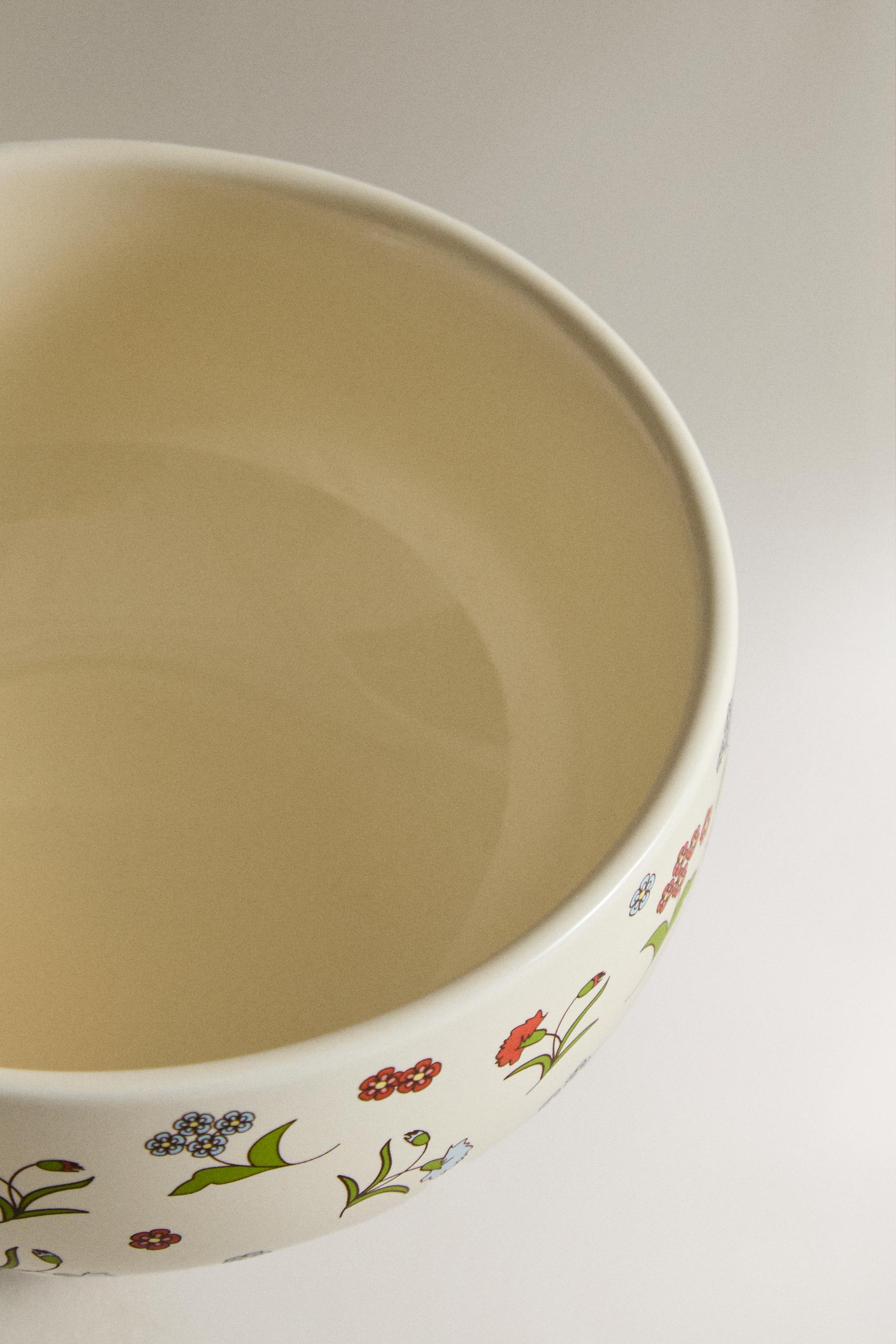 KIDS' FLORAL STONEWARE BOWL