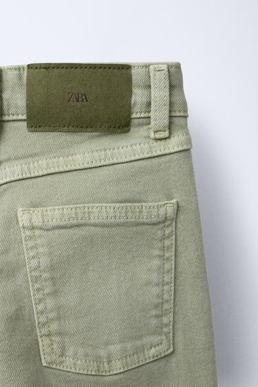 PANTALON FLARE À CLOUS - vert délavé de Zara - Image 3
