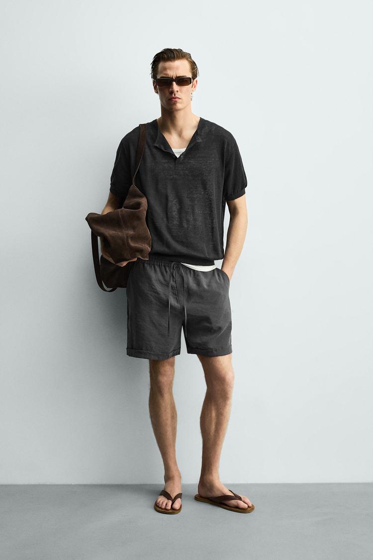 ZARA RELAXED FIT LOOSE-FITTING BERMUDA SHORTS