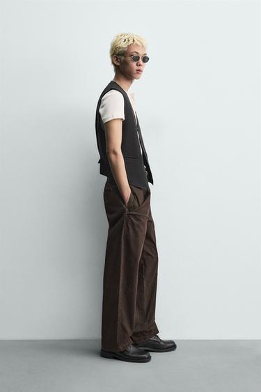 RELAXED FIT TROUSERS WITH BIB POCKET - Brown by Zara - Image 3