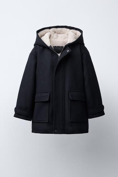 პარკა ხელოვნური ცხვრის ტყავის სარჩულით - Zara-ს Navy blue - სურათი 0