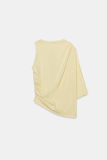 ASYMMETRIC DRAPED TOP - Yellow by Zara - Image 6