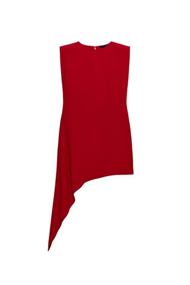 ASYMMETRIC SHORT DRESS WITH SHOULDER PADS