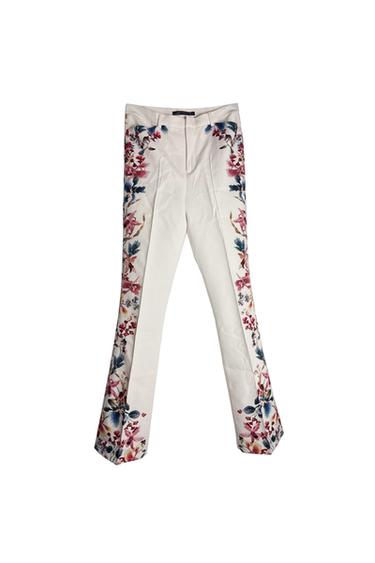 CREAM FLOWER PRINT PANTS