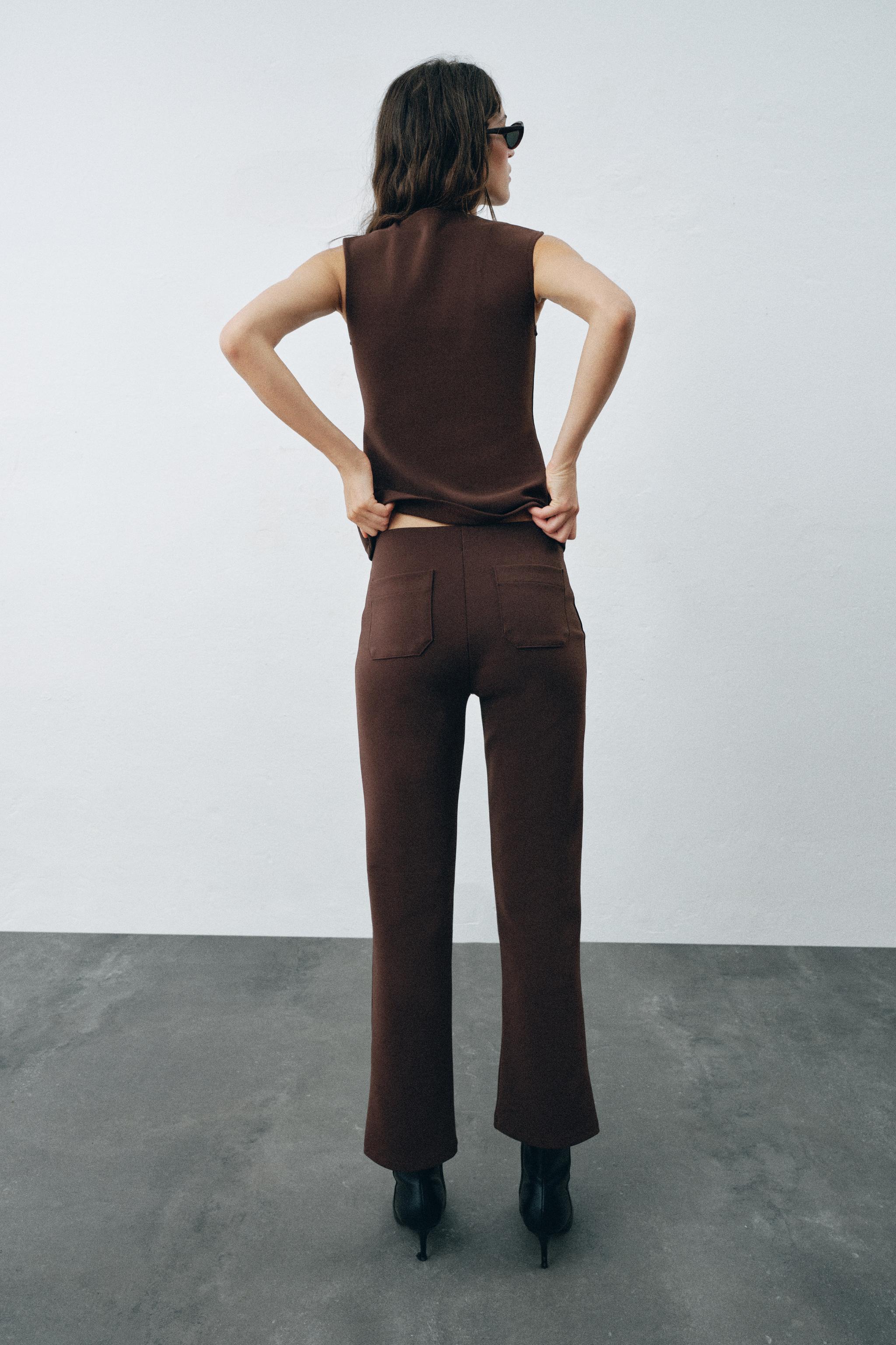 FABRIC-COVERED BUTTON VEST - Brown | ZARA United States
