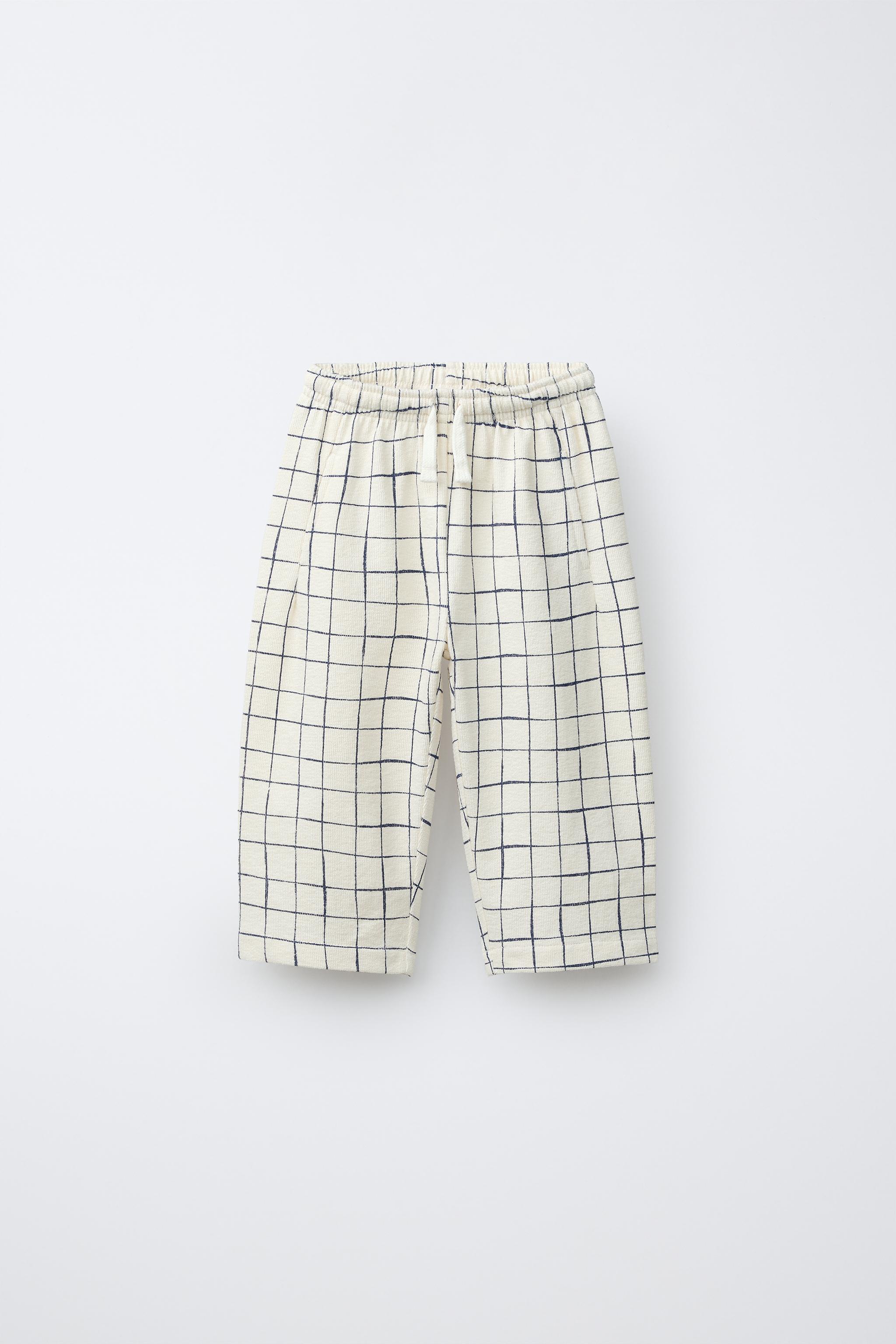 PLAID PRINT PANTS