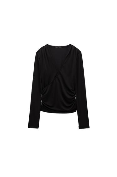 DRAPED CROSSOVER TOP