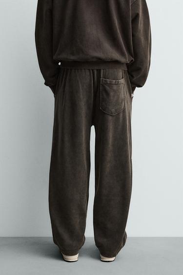 WASHED BALLOON FIT JOGGER TROUSERS - Dark brown by Zara - Image 2