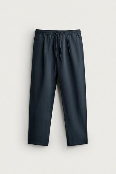 QUẦN ỐNG SUÔNG 100% LYOCELL - Xanh dương từ Zara
