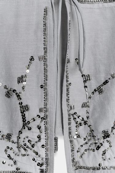 TOP À BRETELLES AVEC FANTASIE - Gris anthracite de Zara - Image 6