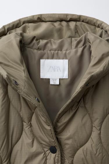 LIGHTWEIGHT LONG PUFFER JACKET - Green by Zara - Image 6