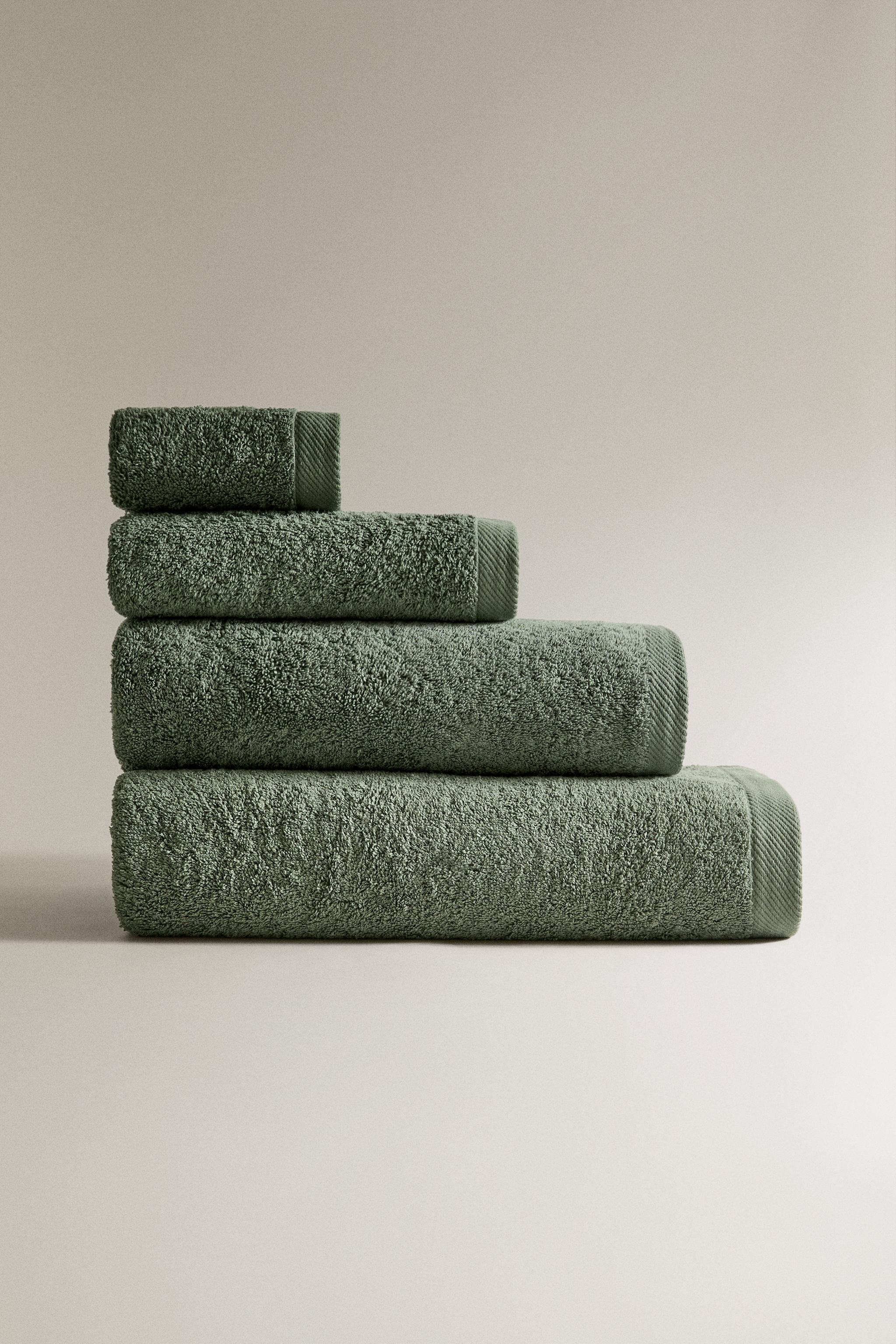 PLAIN COTTON TERRY BATH TOWEL (500 GSM) — Khaki