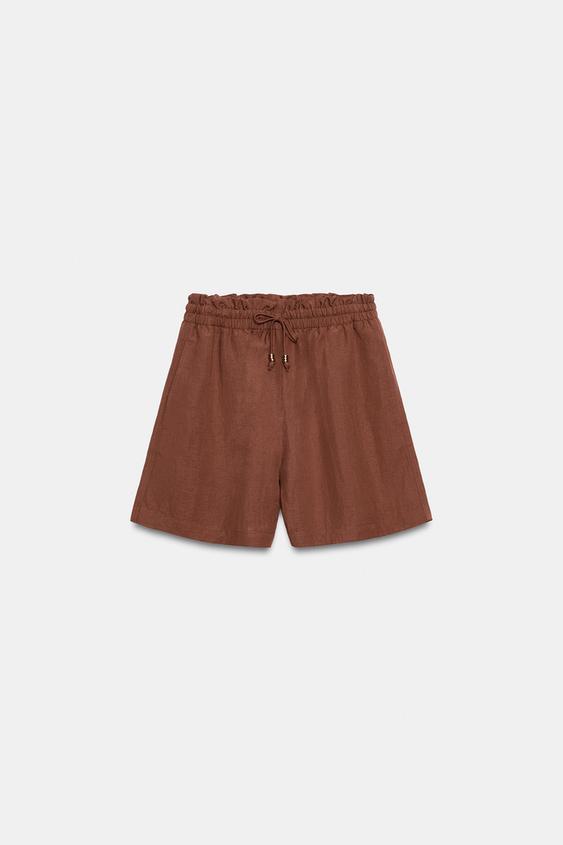 SHORT À TAILLE ÉLASTIQUE - brique foncée de Zara - Image 3