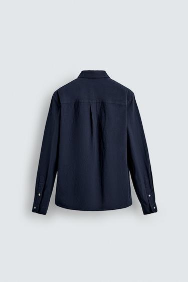 WASHED STRIPED SHIRT - Navy blue by Zara - Image 7