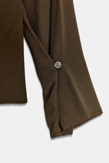 ZW COLLECTION DRAPED FLOWING BLOUSE - Tobacco by Zara - Image 6