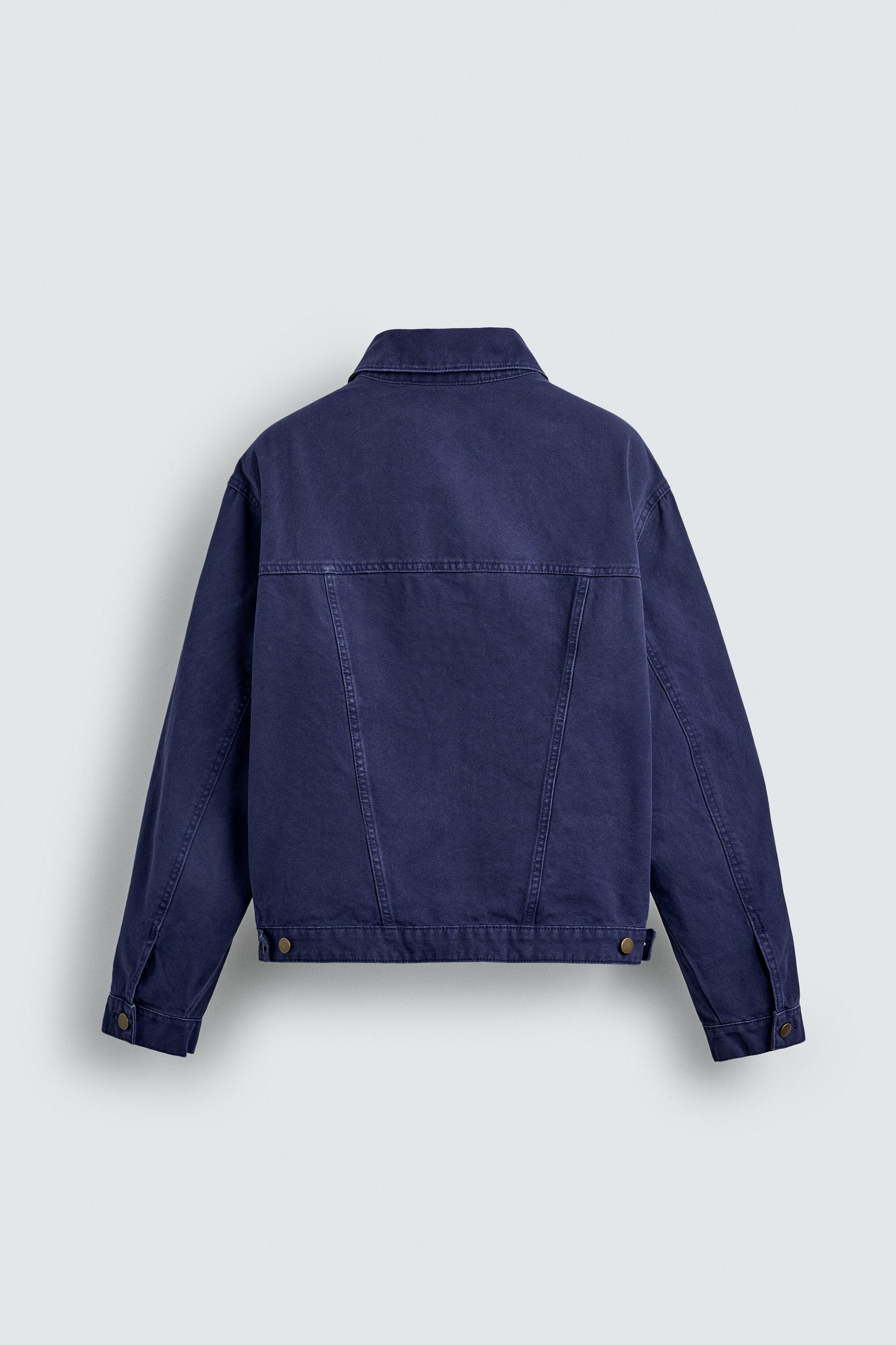 ウォッシュ加工リラックスフィットジャケット - ダイブルー | ZARA