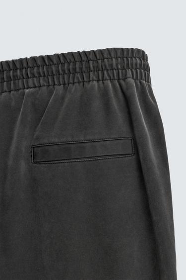 RELAXED FIT FAUX LEATHER STUD TROUSERS - Black by Zara - Image 9