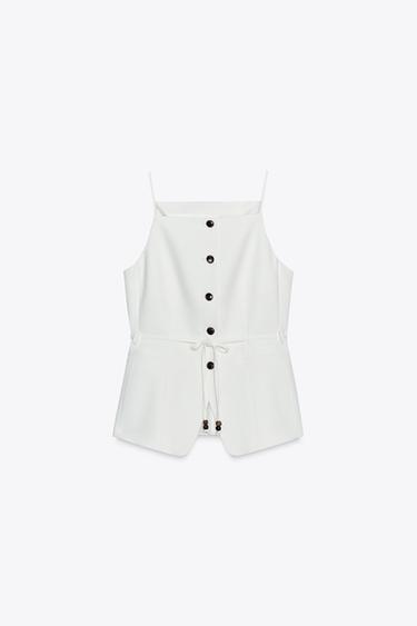 BEADED BELT WAISTCOAT - Ecru by Zara