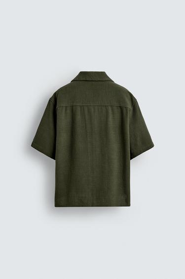 RAISED EMBROIDERY SHIRT - Khaki by Zara - Image 7