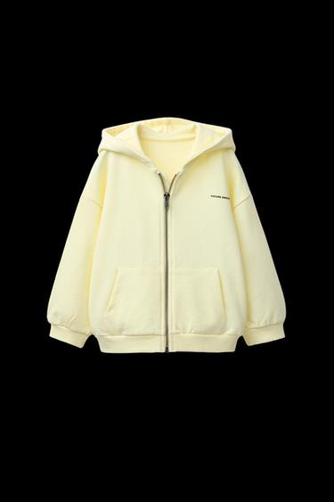 EMBOSSED SLOGAN HOODIE - Light yellow by Zara - Image 0
