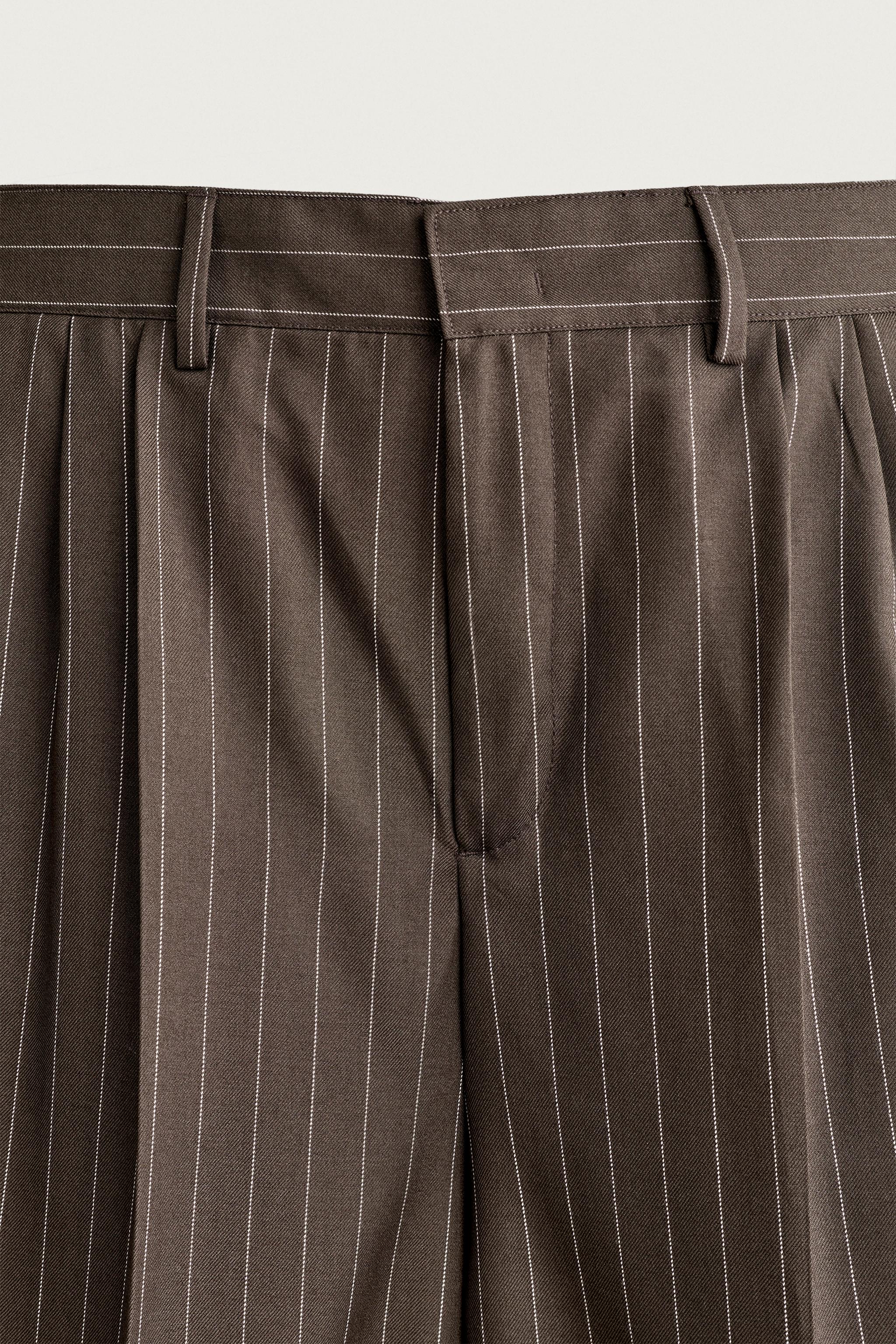 Pinstripe Pleated Pants