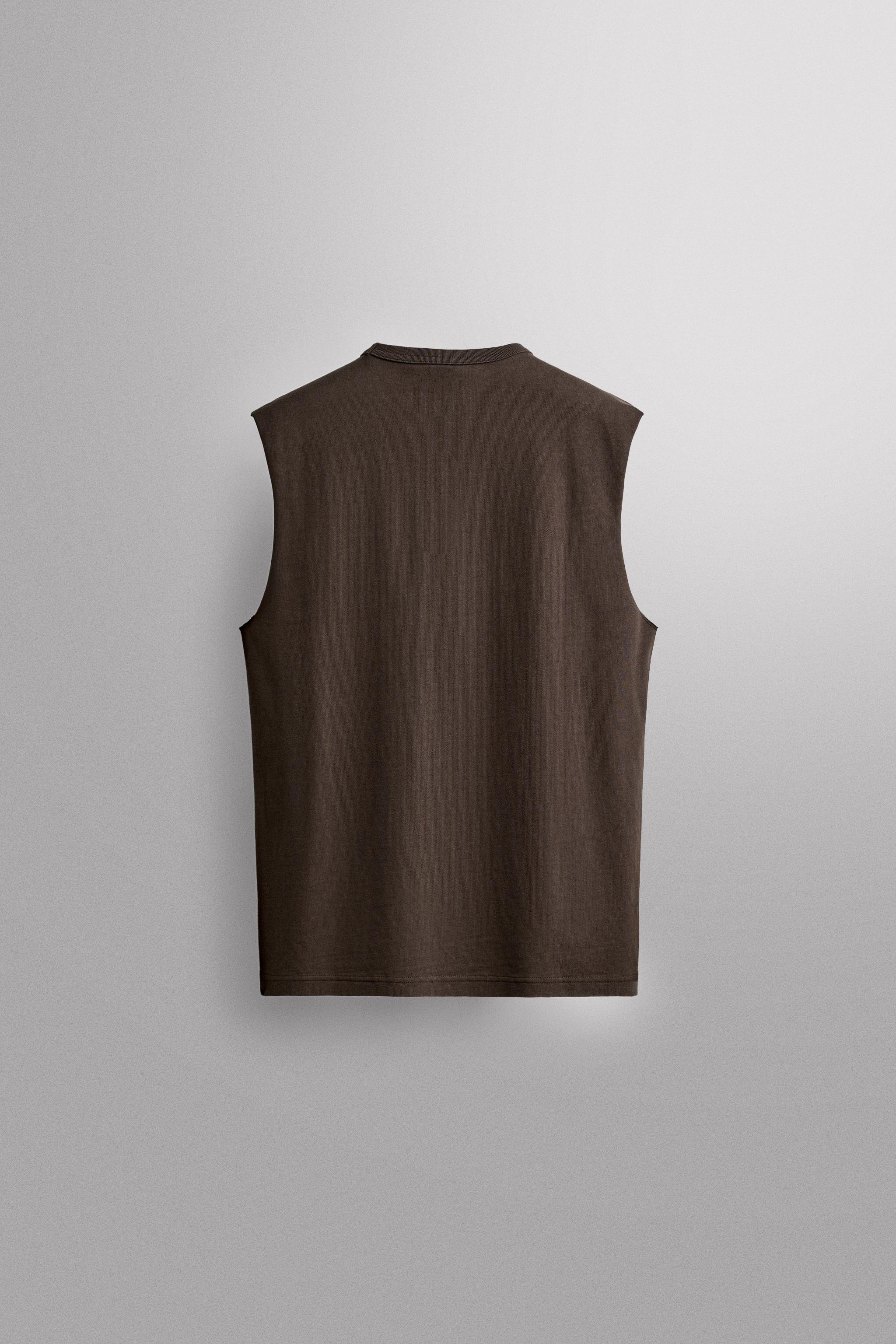 Мужские топы Zara HEAVYWEIGHT TANK TOP — фото 7