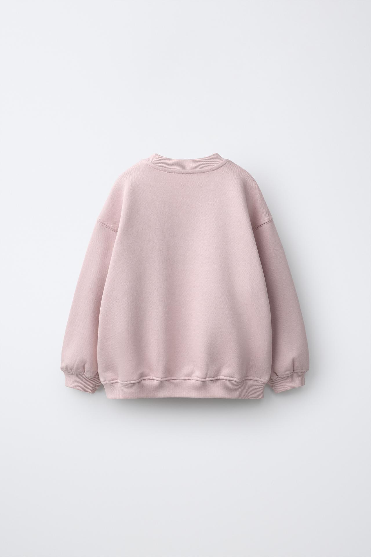 BEAR PATCH SWEATSHIRT — Pink