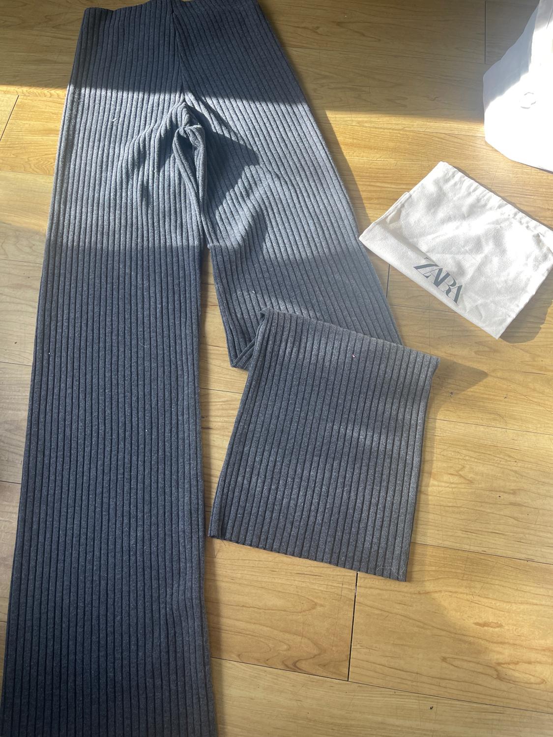 FLOWY WIDE LEG RIBBED PANTS - Image 2