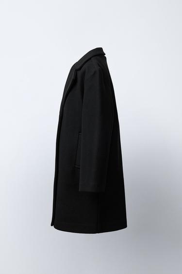 BASIC WOOL COAT - Black by Zara - Image 2
